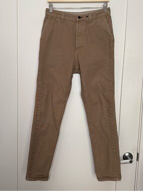 Rag & Bone Pants Mens Sz 29 Tan Brown Canvas Slim Leg Button Fly Cotton USA